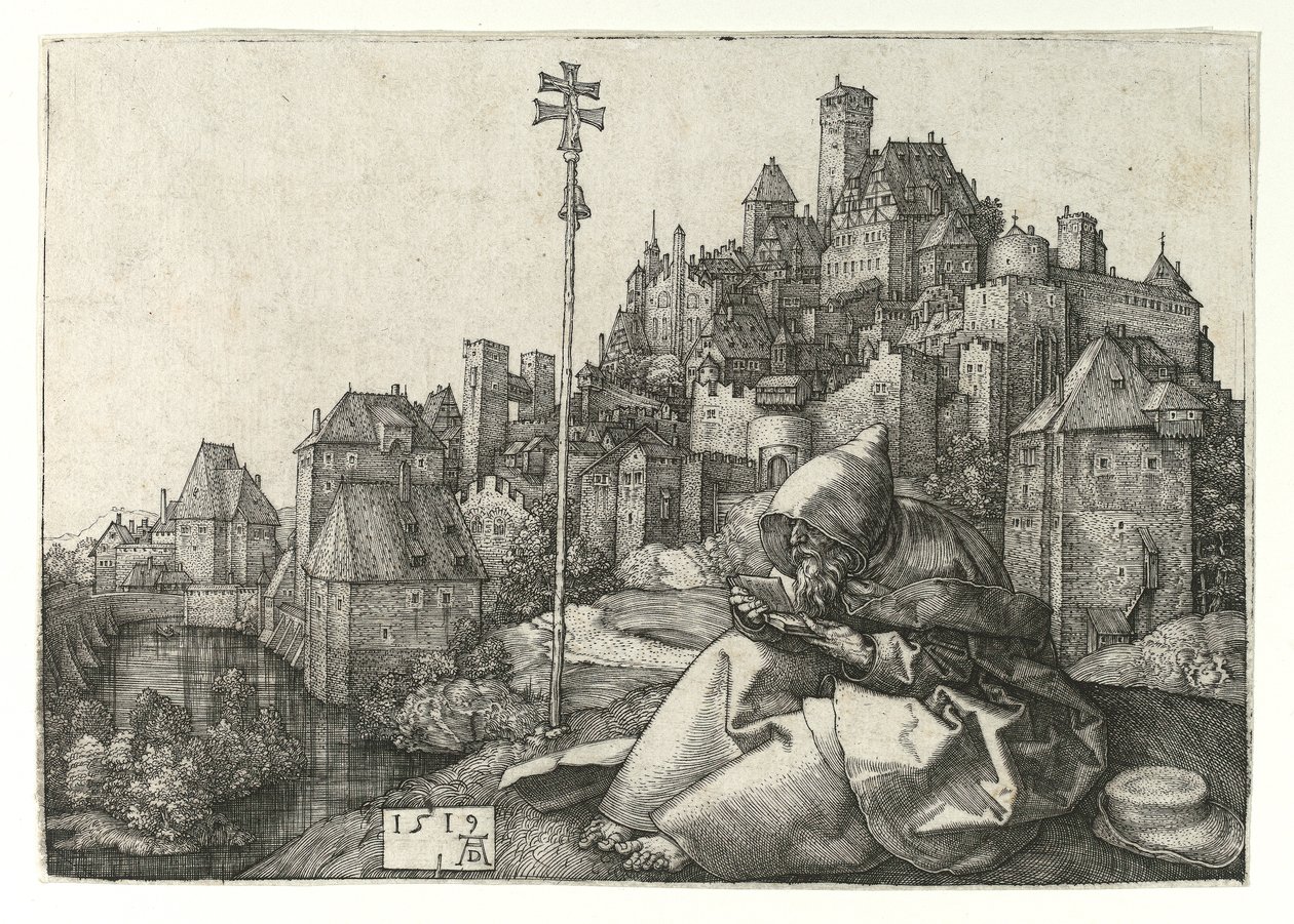 Czytanie św. Antoniego. 1519 autorstwa Albrecht Dürer