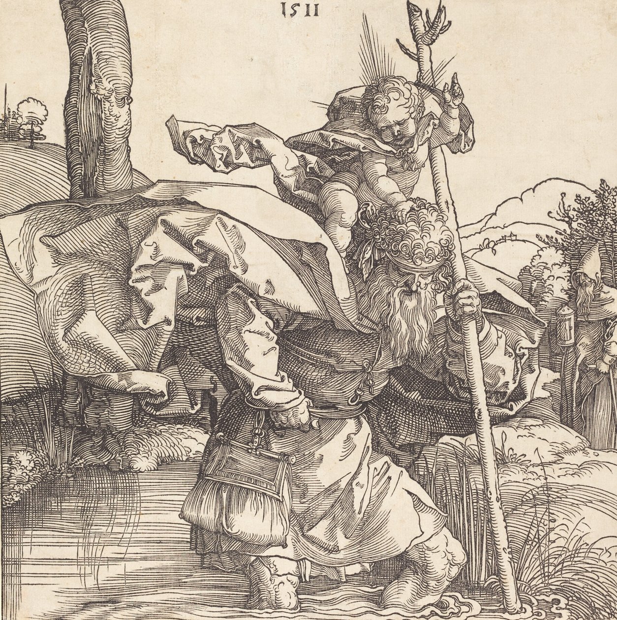 Święty Krzysztof, 1511. autorstwa Albrecht Dürer
