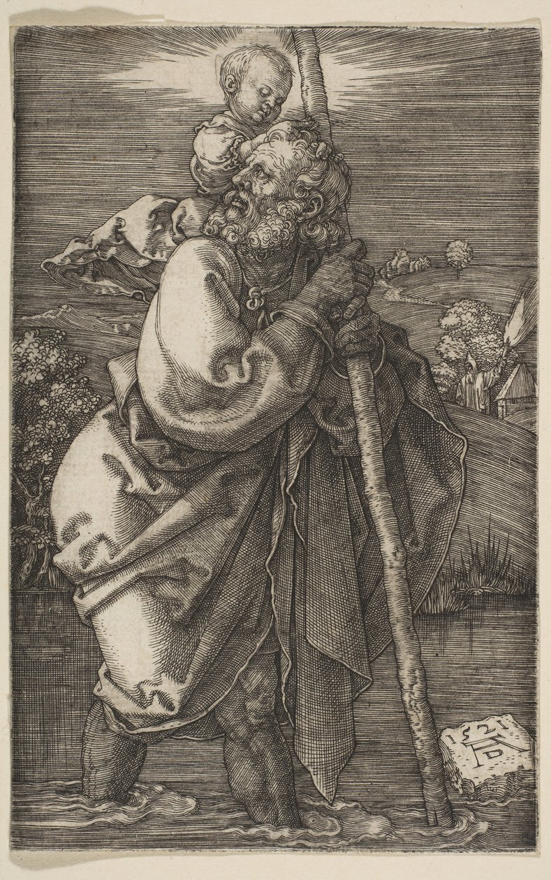 Święty Krzysztof zwrócony w lewo, 1521. autorstwa Albrecht Dürer