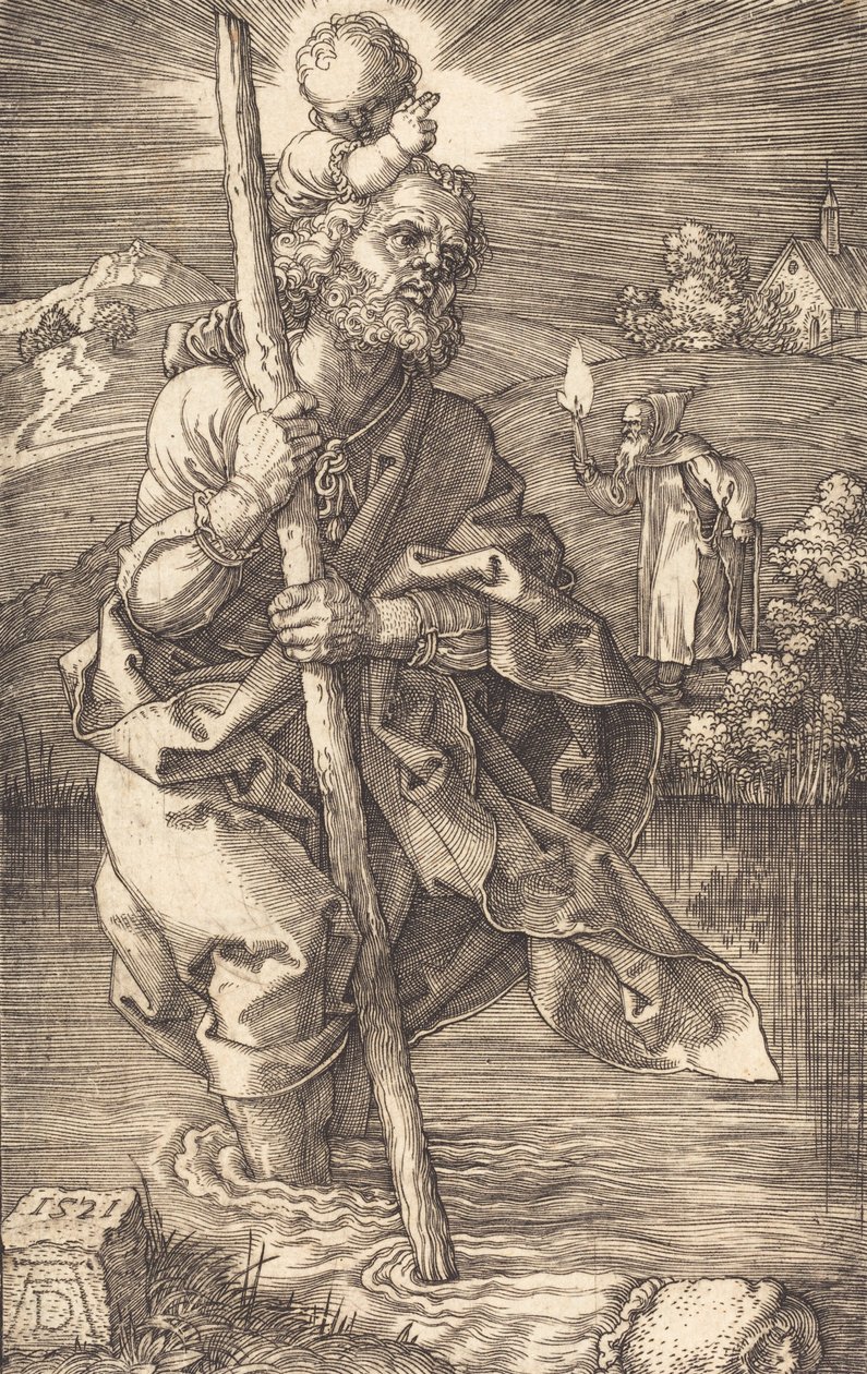 Święty Krzysztof zwrócony w prawo, 1521. autorstwa Albrecht Dürer