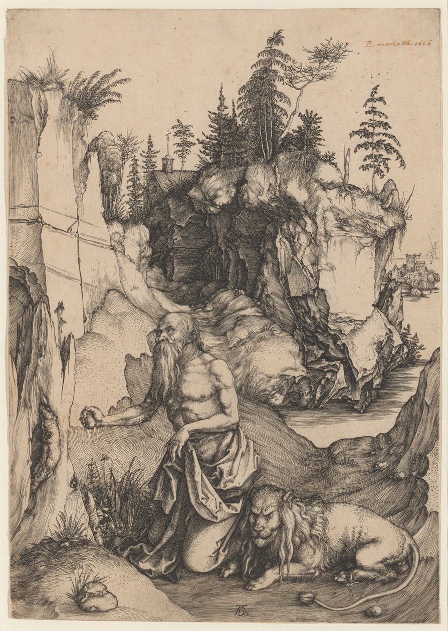 Św. Hieronim pokutnik na pustkowiu autorstwa Albrecht Dürer