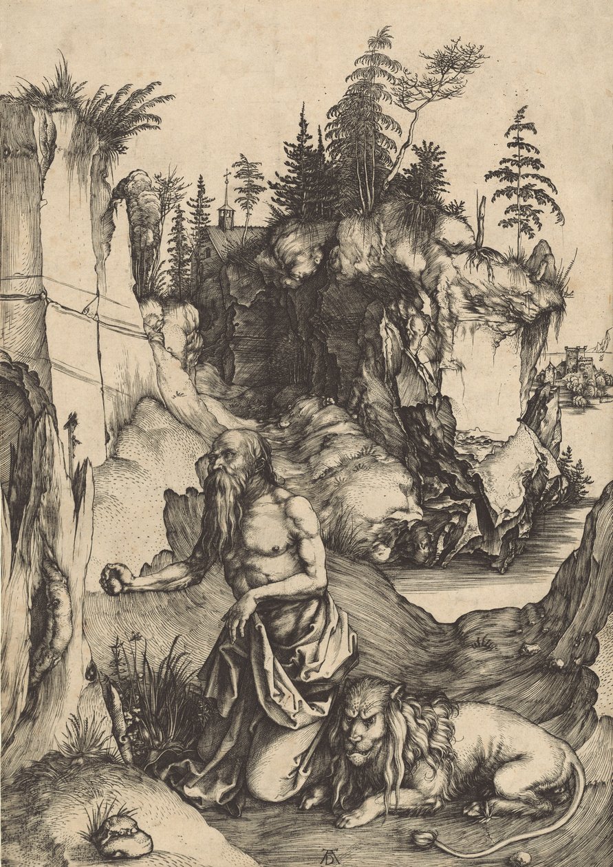 Św. Hieronim pokutnik na puszczy 1496. autorstwa Albrecht Dürer