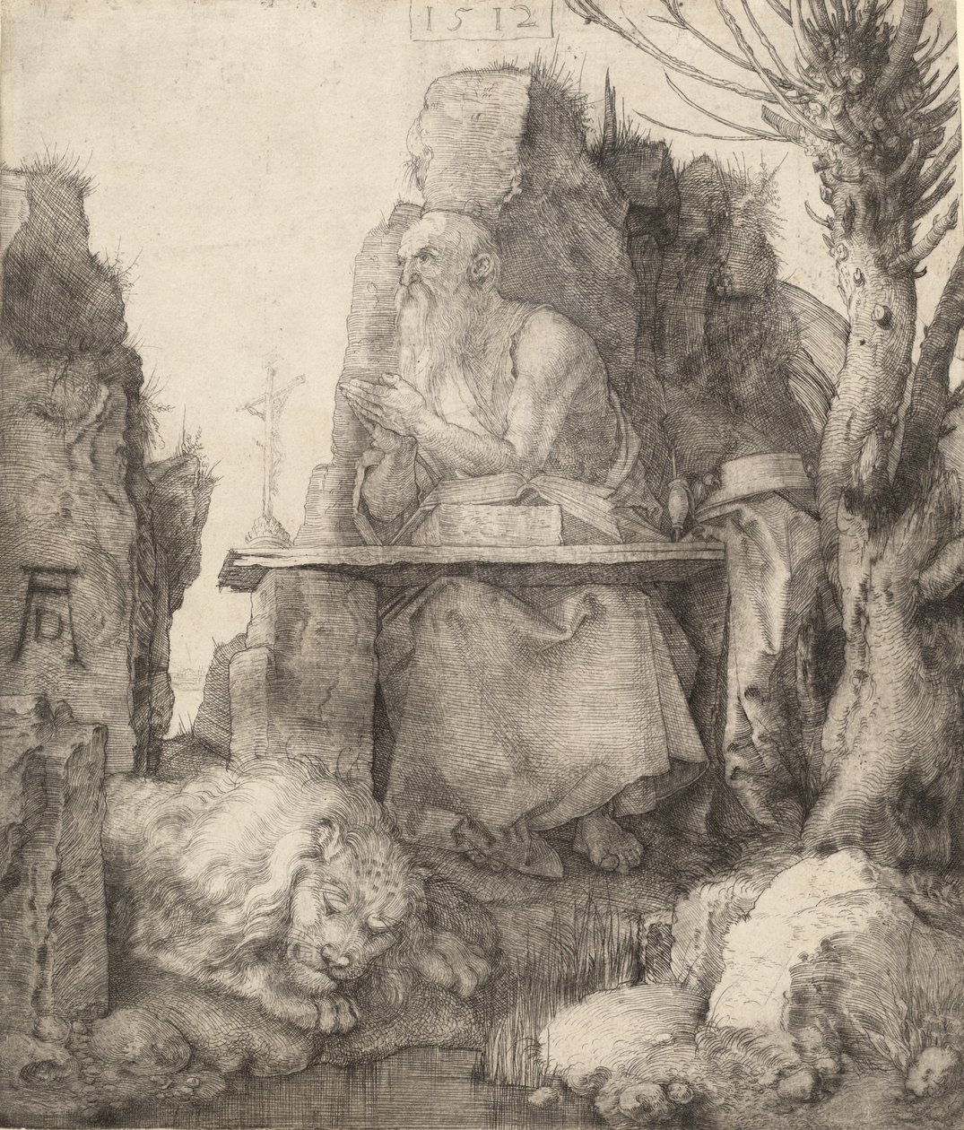 Święty Hieronim pod wierzbą Pollard, 1512. autorstwa Albrecht Dürer