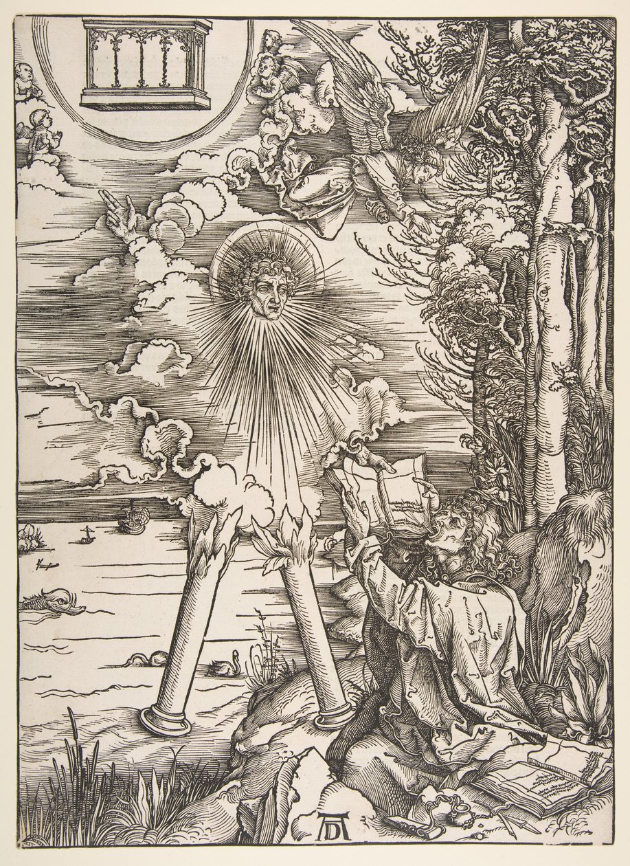 Święty Jan pożerający księgę, z „Apokalipsy” autorstwa Albrecht Dürer