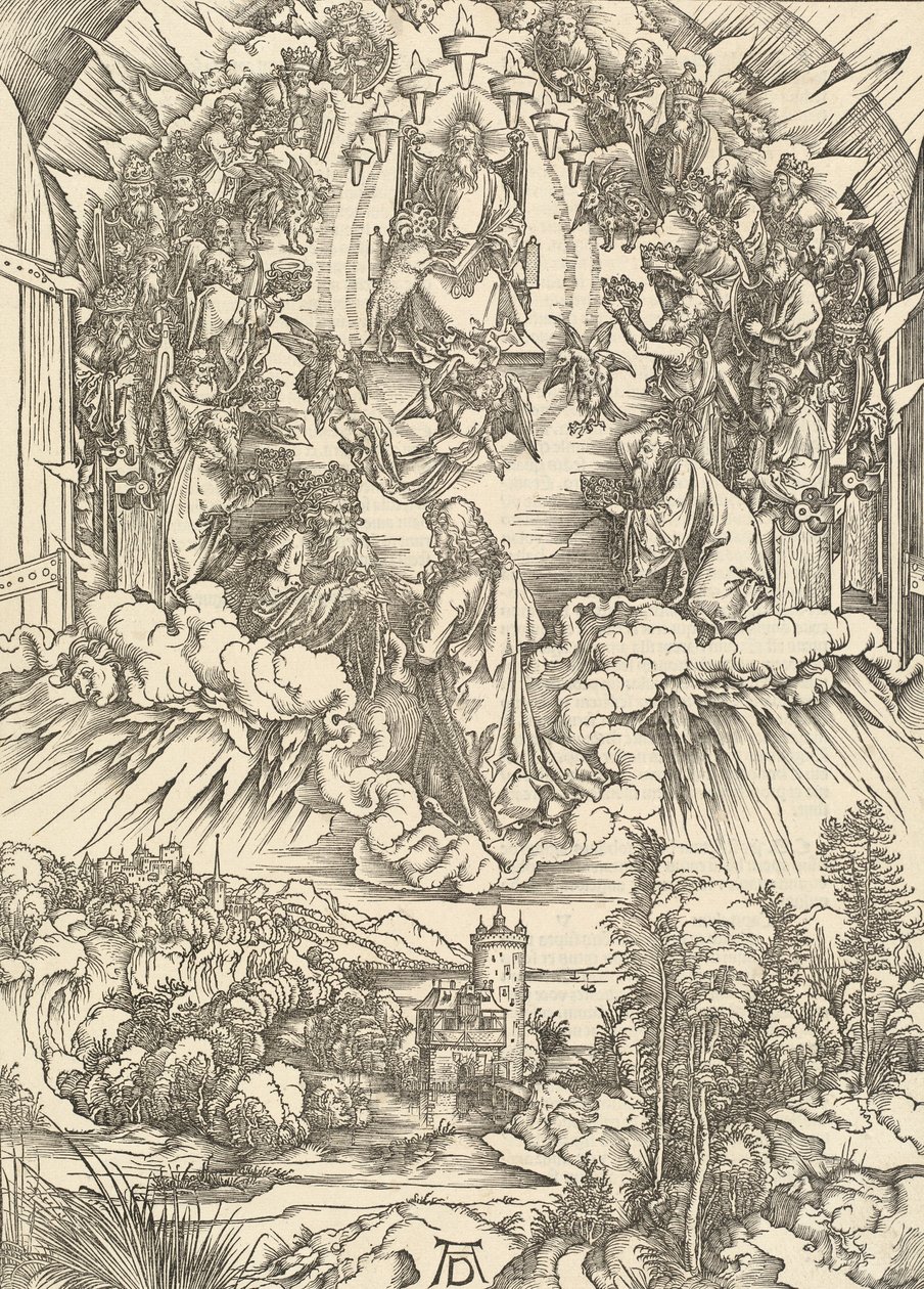 Św. Jan przed Bogiem i starszyzną, 1498. autorstwa Albrecht Dürer