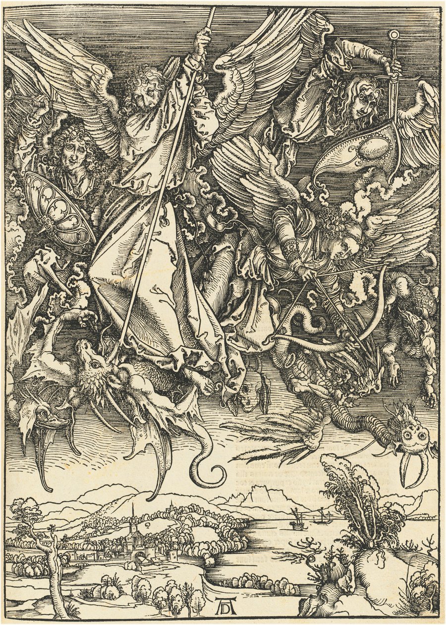 Święty Michał walczący ze smokiem autorstwa Albrecht Dürer