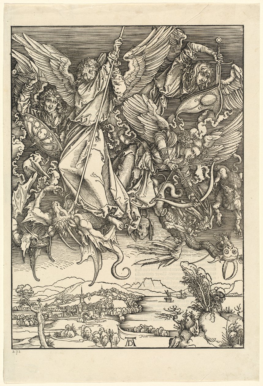 Święty Michał walczący ze smokiem autorstwa Albrecht Dürer
