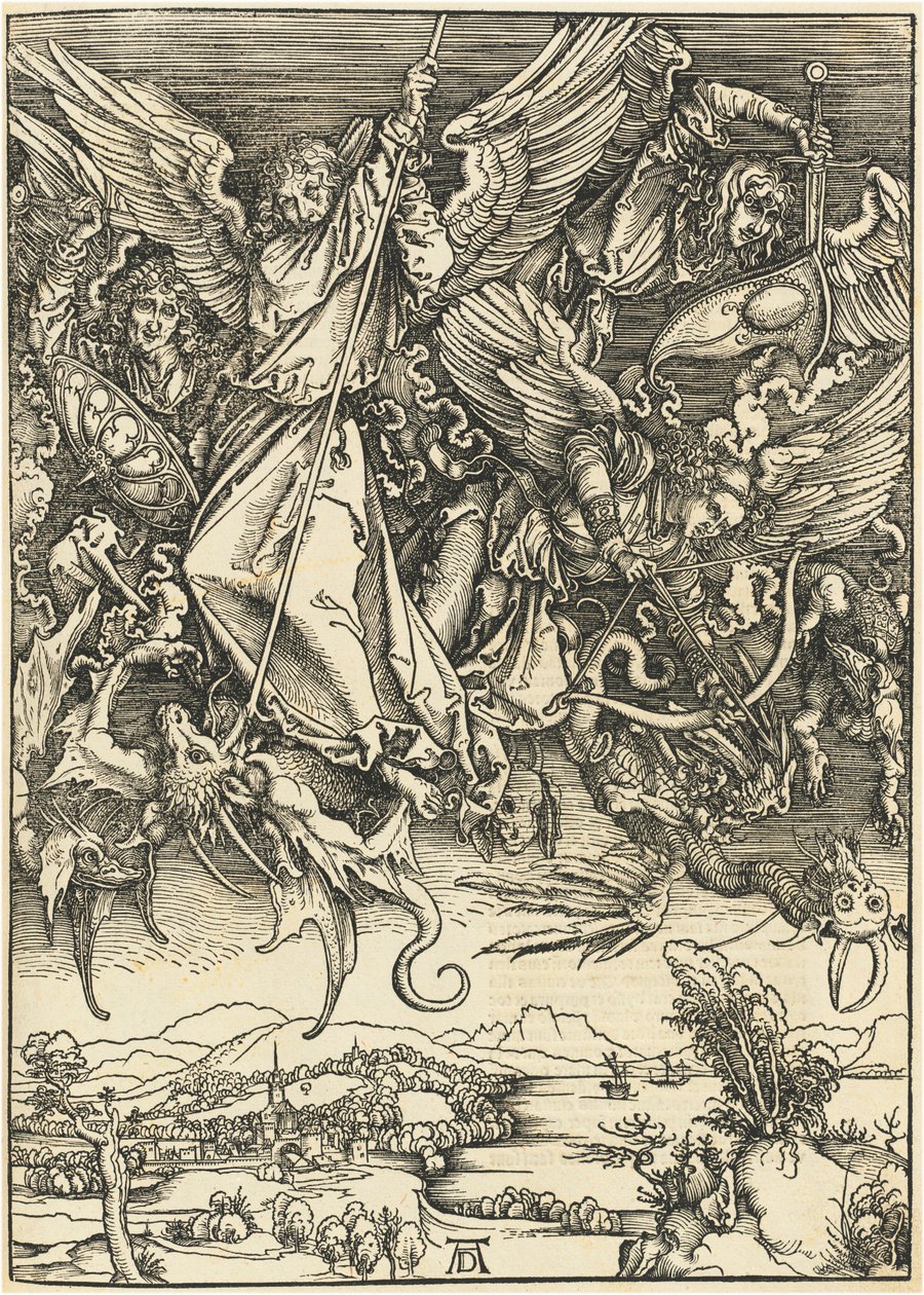 Święty Michał walczący ze smokiem autorstwa Albrecht Dürer
