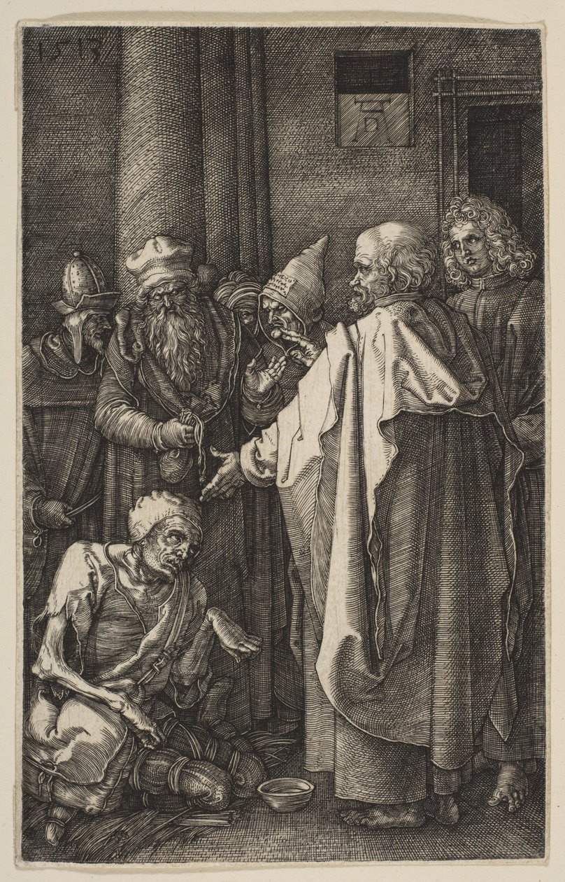 Święty Piotr i Święty Jan przy bramie świątyni, z filmu „Pasja” autorstwa Albrecht Dürer