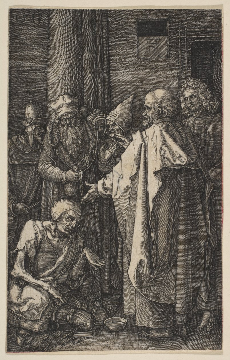 Święty Piotr i święty Jan przy bramie świątyni, z „Pasji” autorstwa Albrecht Dürer