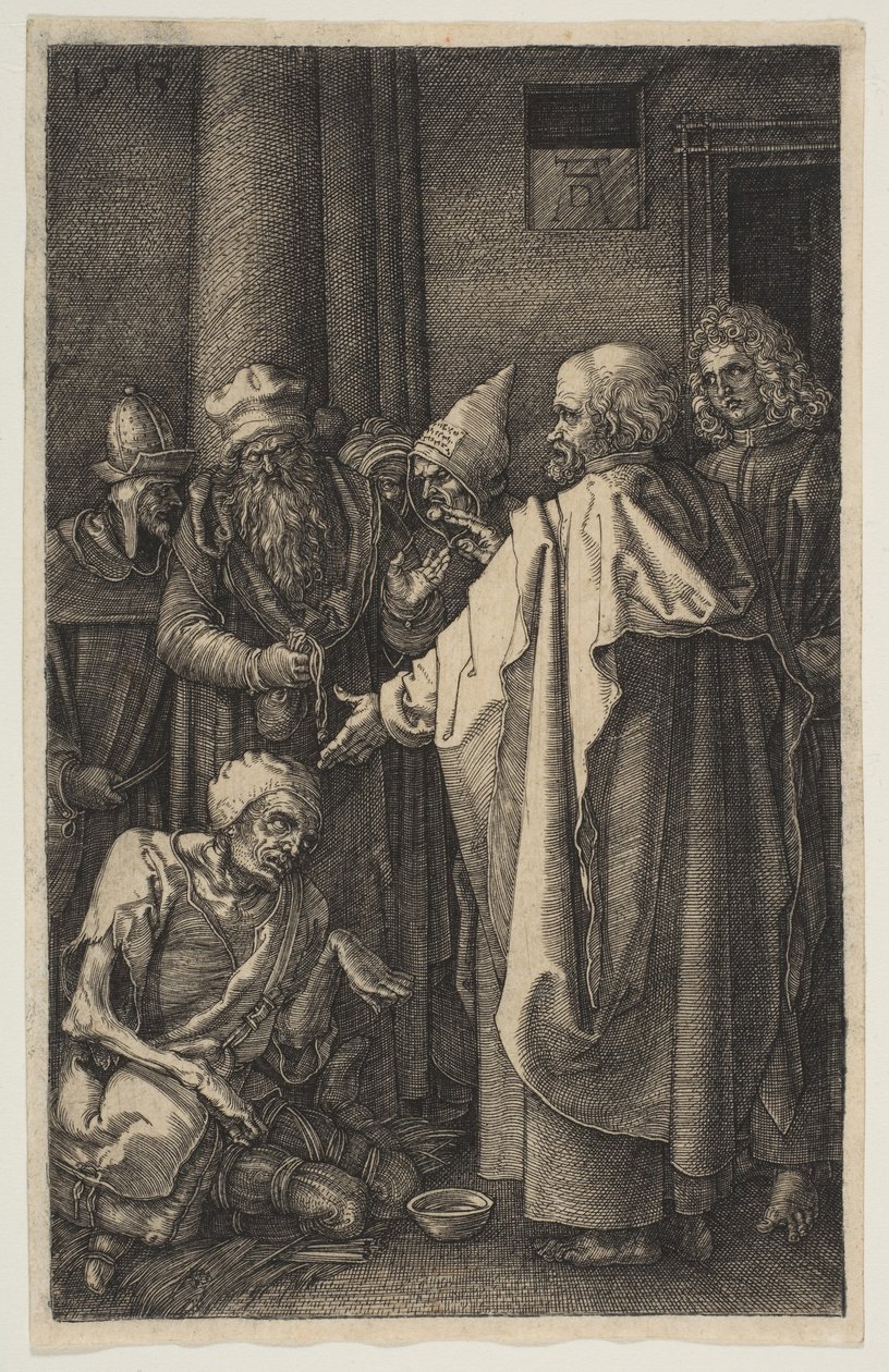 Św. Piotr i Św. Jan u Bramy Świątyni, z Męki Pańskiej, 1513. autorstwa Albrecht Dürer