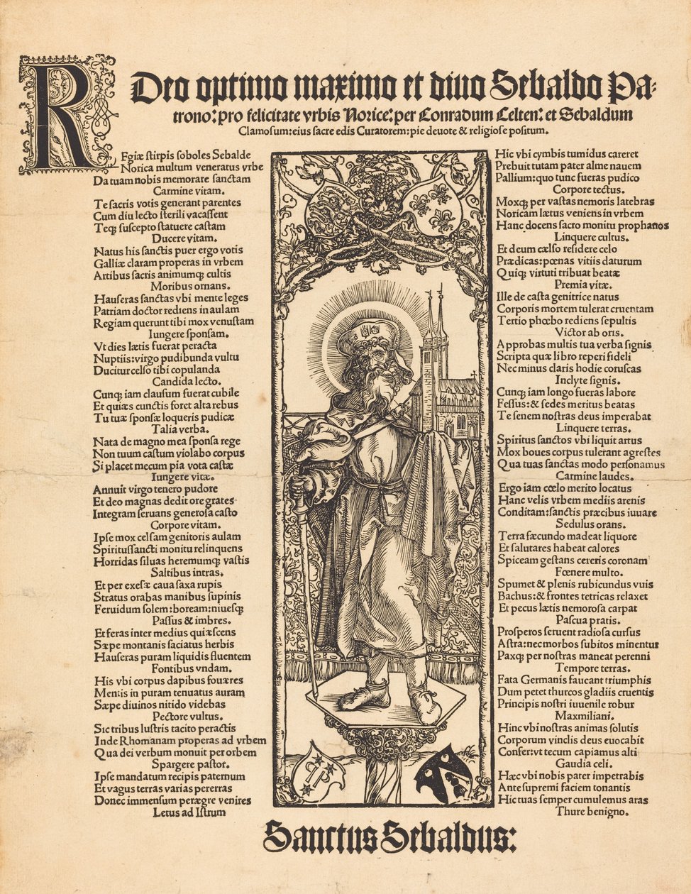 Św. Sebaldus stojący na kolumnie, c. 1501. autorstwa Albrecht Dürer