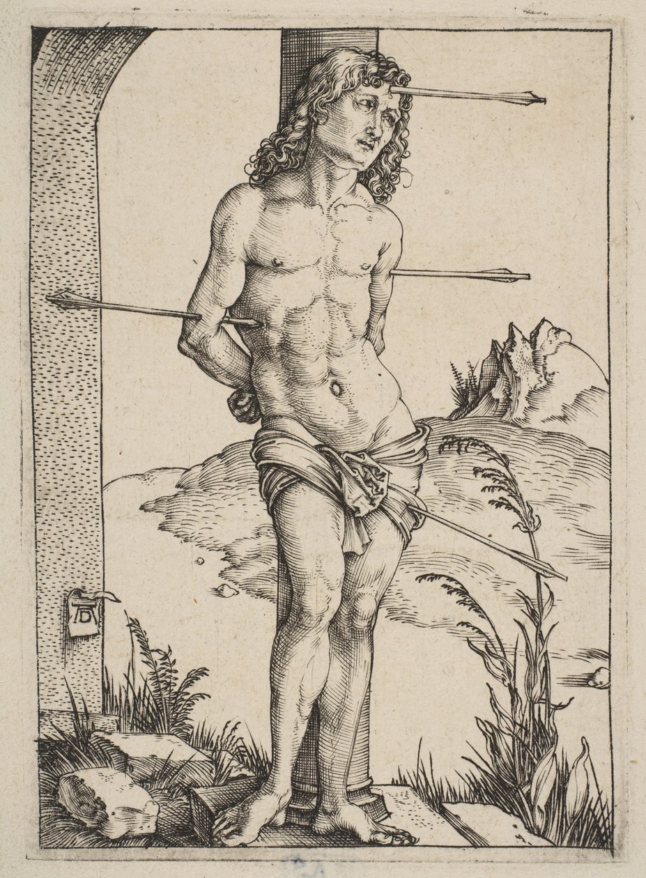 Święty Sebastian przywiązany do kolumny autorstwa Albrecht Dürer