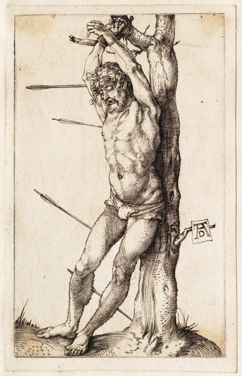 Święty Sebastian przywiązany do drzewa autorstwa Albrecht Dürer