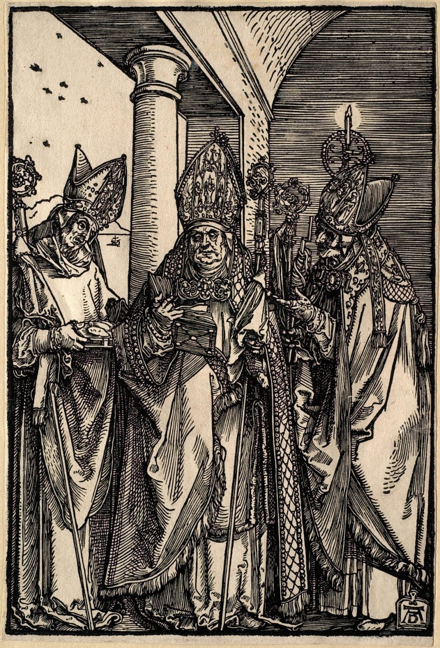Święci Mikołaj, Ulrich i Erazm autorstwa Albrecht Dürer