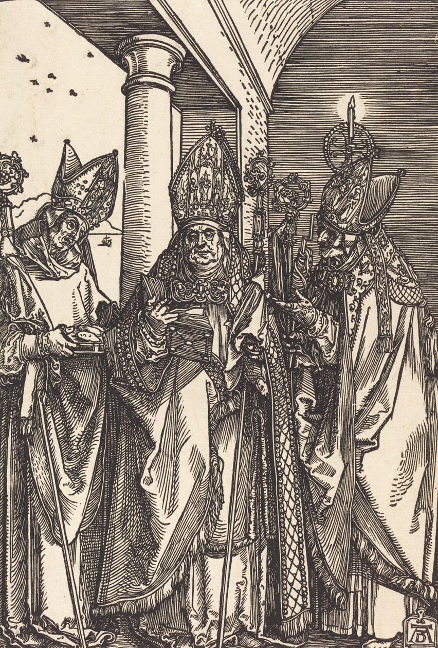 Święci Mikołaj, Ulryk i Erazm, c. 1508. autorstwa Albrecht Dürer