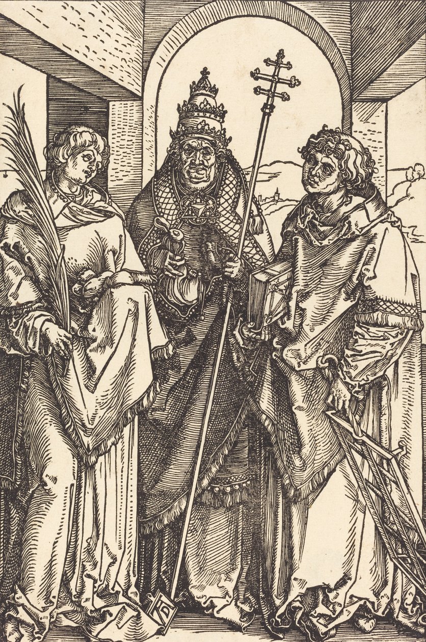 Święci Szczepan, Sykstus i Wawrzyniec prawdopodobnie ok. 15041505. autorstwa Albrecht Dürer