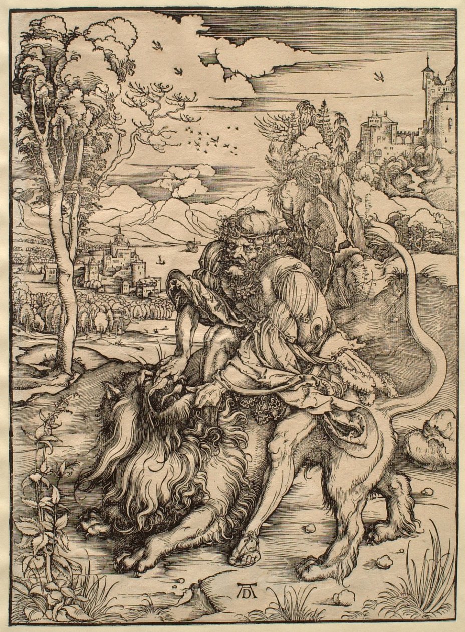 Samson walczący z lwem autorstwa Albrecht Dürer