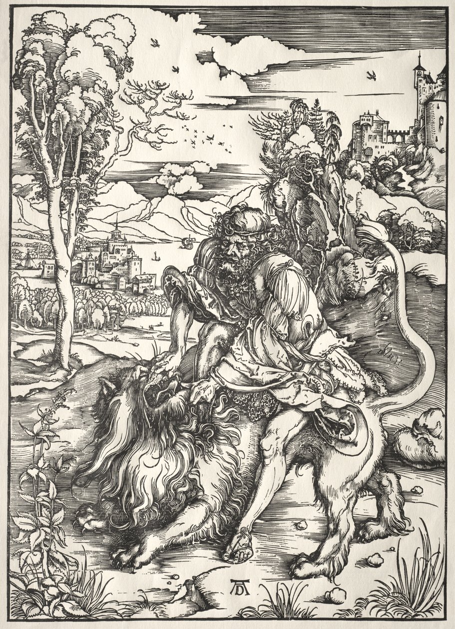 Samson i lew autorstwa Albrecht Dürer