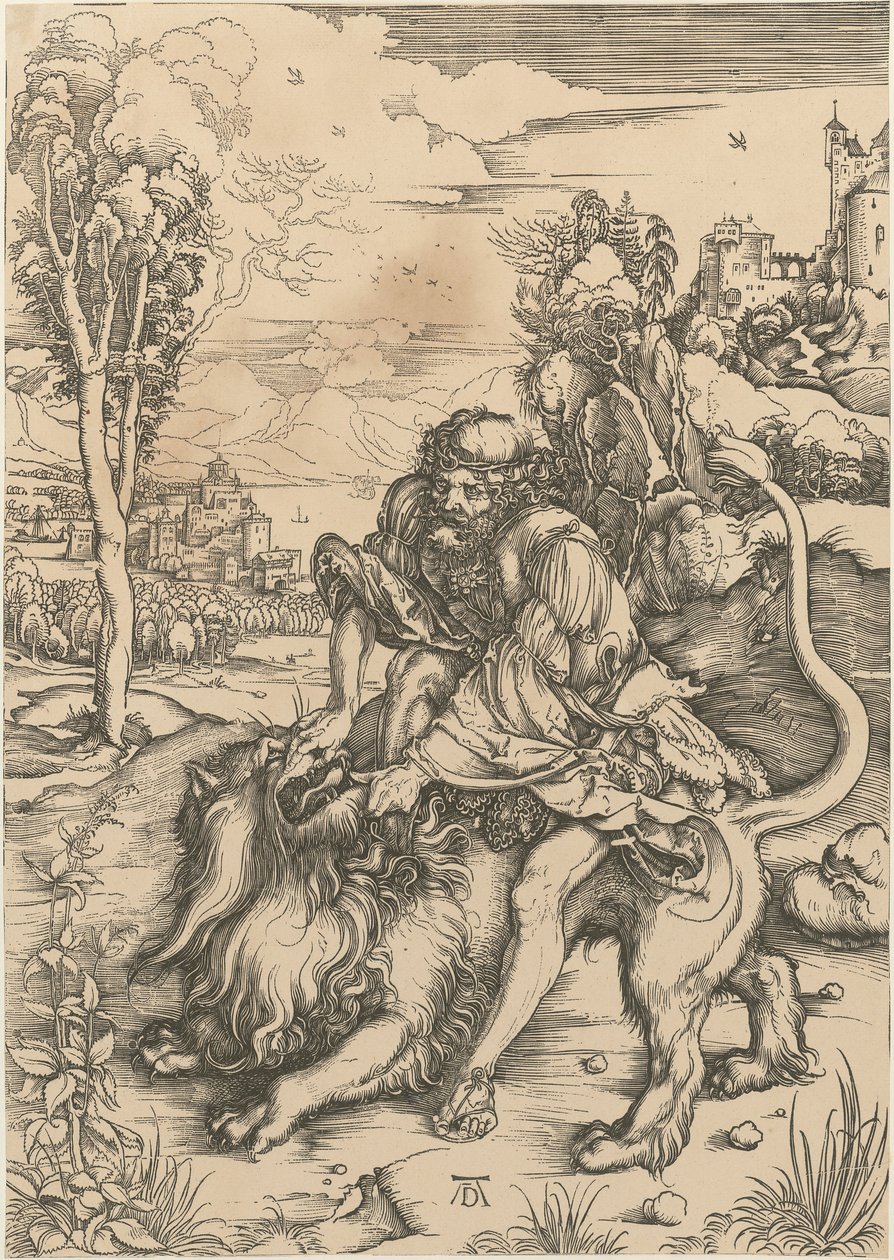 Samson zabija lwa autorstwa Albrecht Dürer