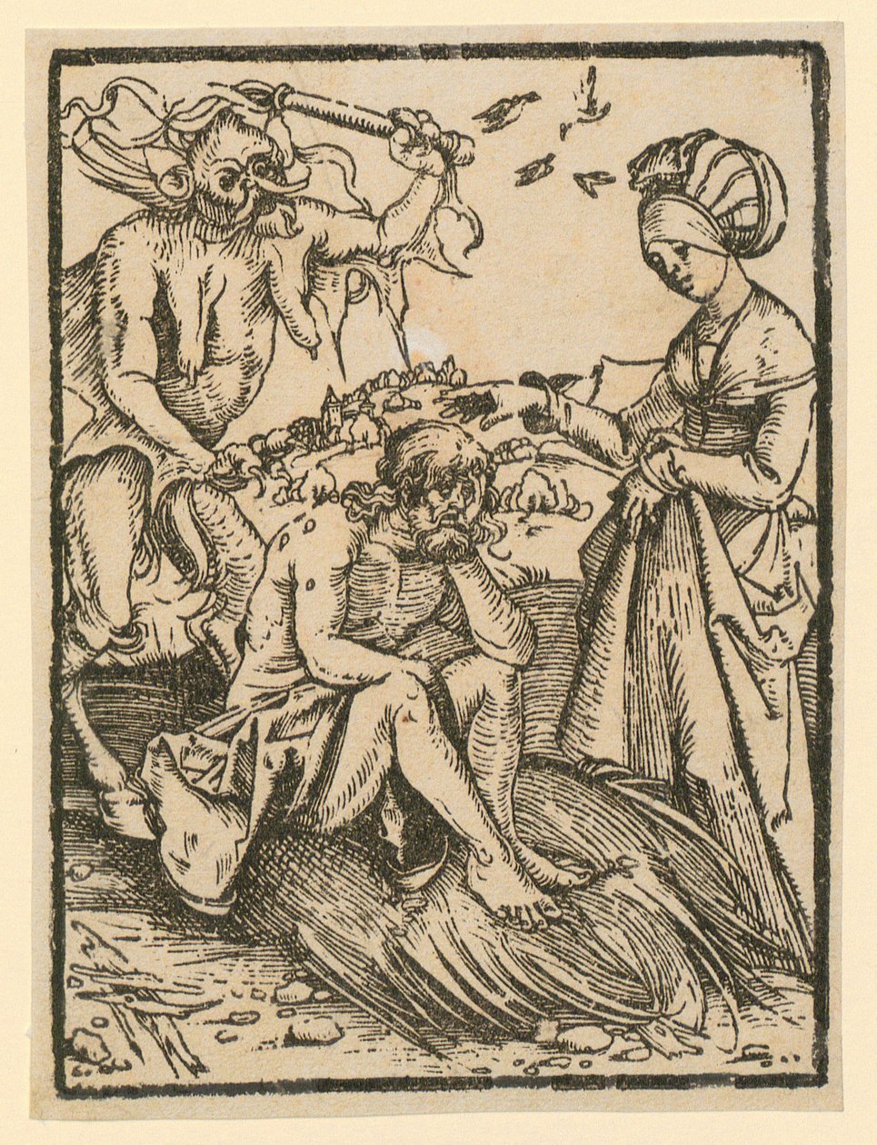 Szatan wystawia Hioba na próbę autorstwa Albrecht Dürer