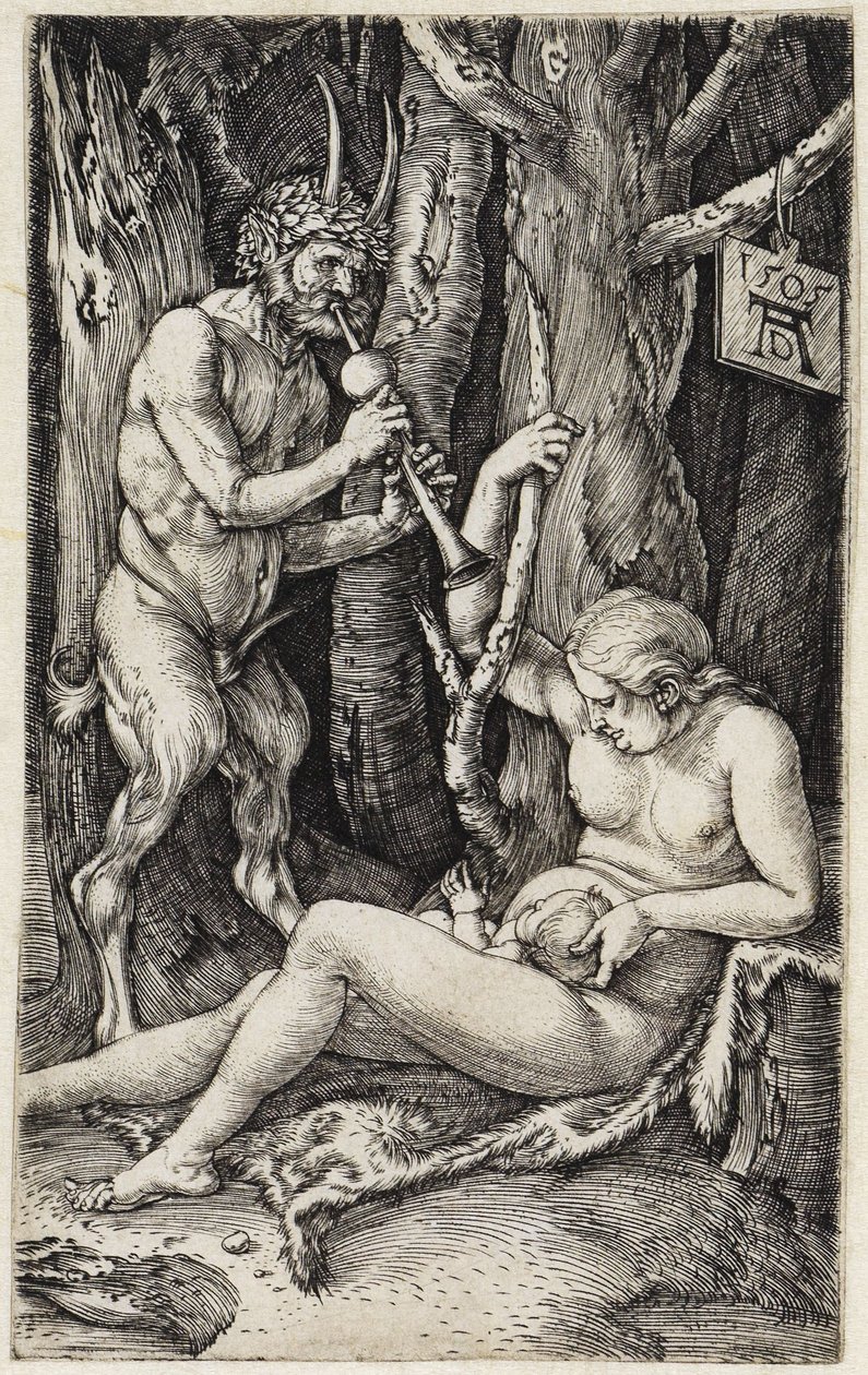 Satyr i nimfa (Rodzina satyra) autorstwa Albrecht Dürer