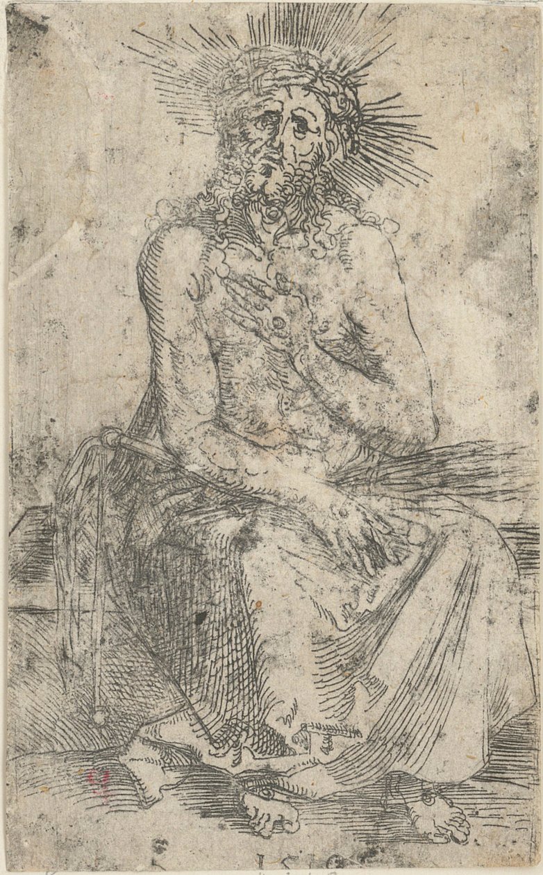Mąż Boleści, siedzący autorstwa Albrecht Dürer