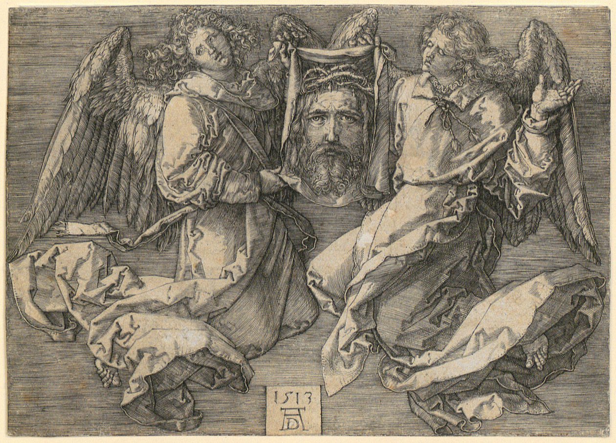 Chusta z wizerunkiem Chrystusa trzymana przez dwóch aniołów autorstwa Albrecht Dürer