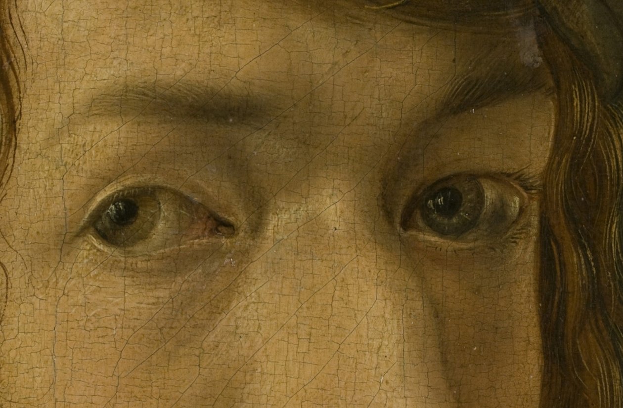Autoportret (Madryt), fragment przedstawiający oczy autorstwa Albrecht Dürer