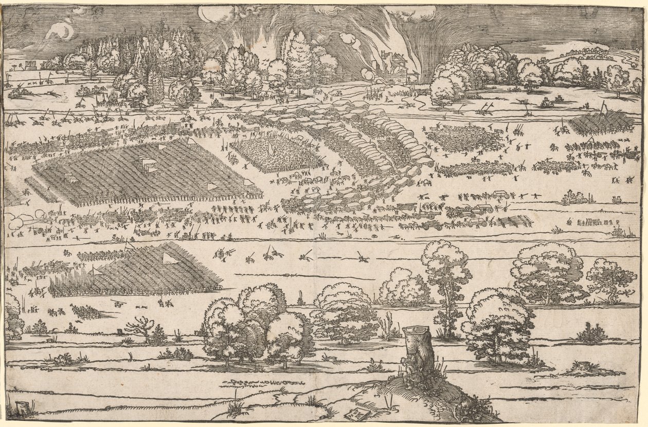 Oblężenie fortecy: lewa część. autorstwa Albrecht Dürer
