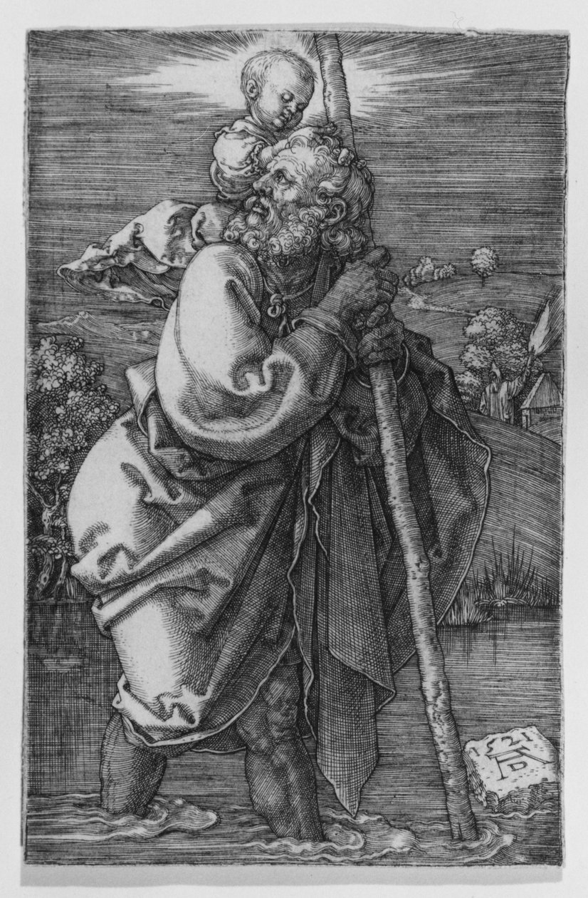 Święty Krzysztof zwrócony w lewo autorstwa Albrecht Dürer