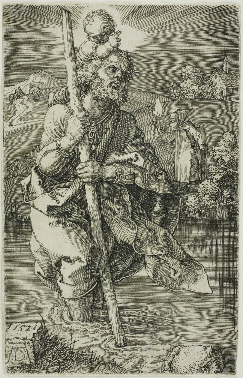 Św. Krzysztof zwrócony w prawo autorstwa Albrecht Dürer