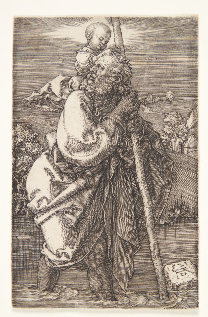 Św. Krzysztof zwrócony w lewo autorstwa Albrecht Dürer