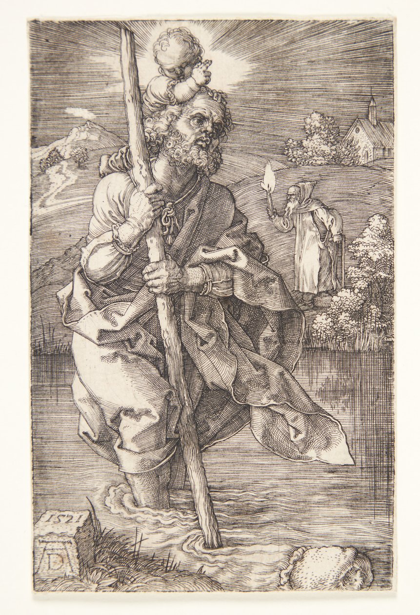 Św. Krzysztof zwrócony w prawo autorstwa Albrecht Dürer