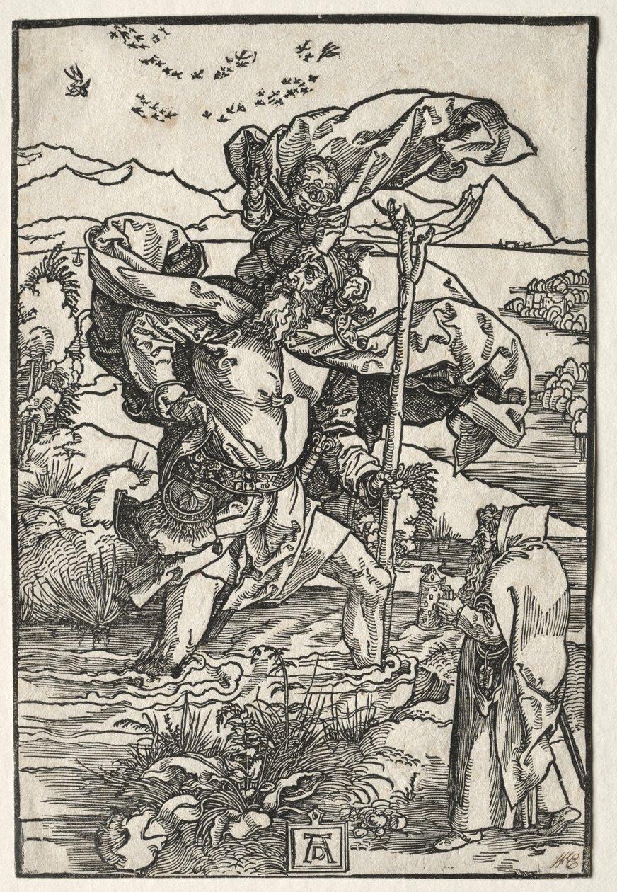Św. Krzysztof z ptakami autorstwa Albrecht Dürer