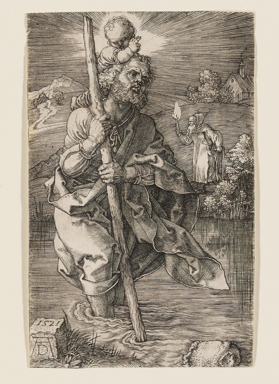 Święty Krzysztof z głową zwróconą w prawo autorstwa Albrecht Dürer