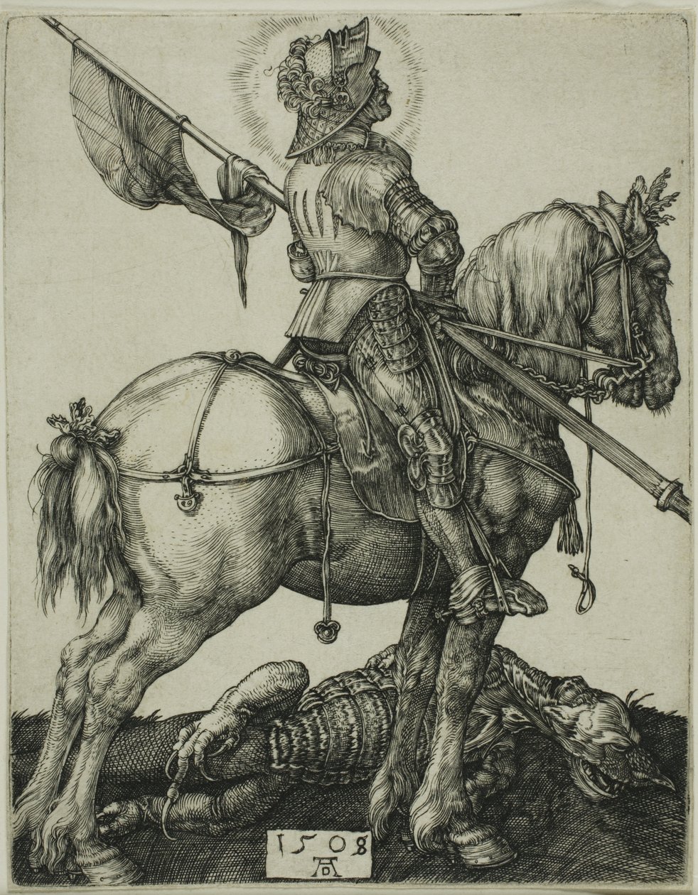 Św. Jerzy na koniu autorstwa Albrecht Dürer