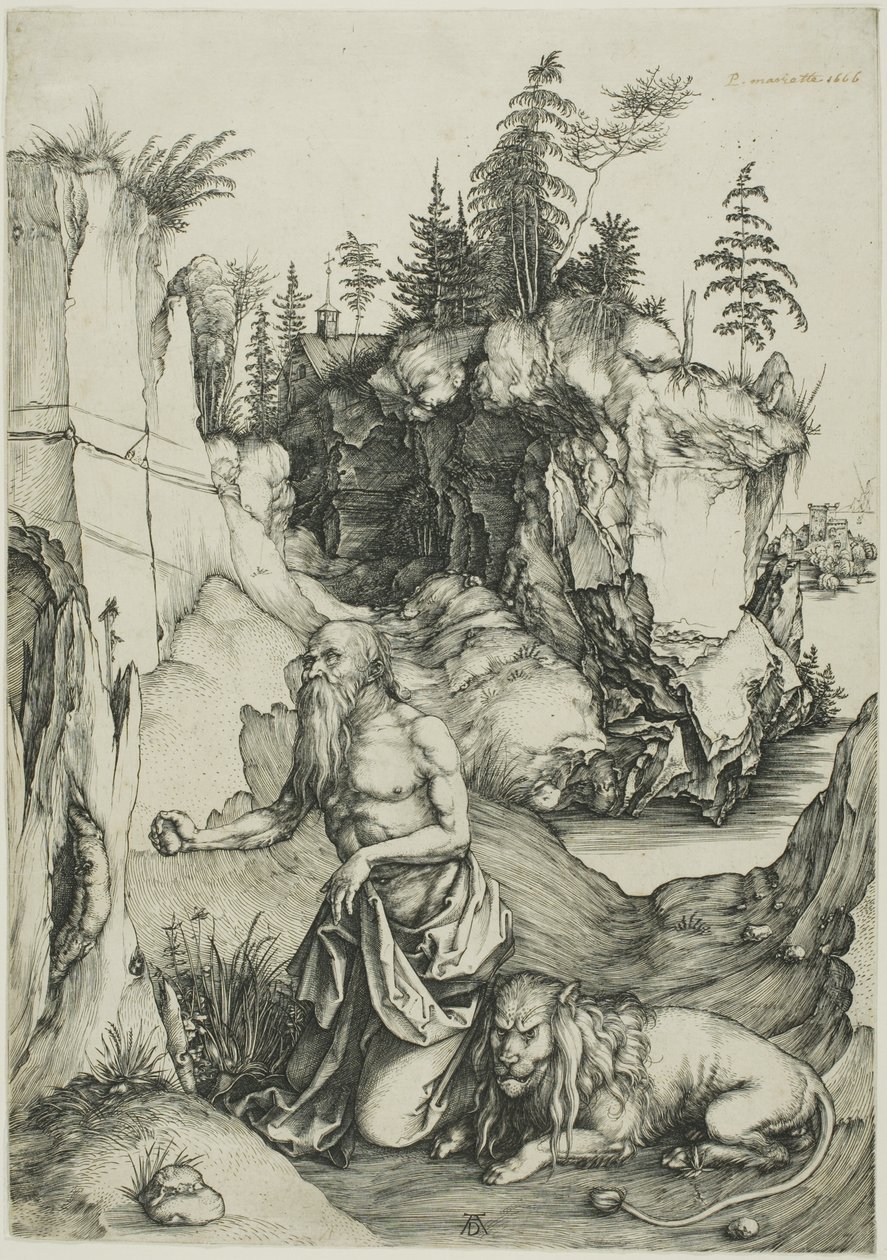 Św. Hieronim pokutnik na pustkowiu autorstwa Albrecht Dürer