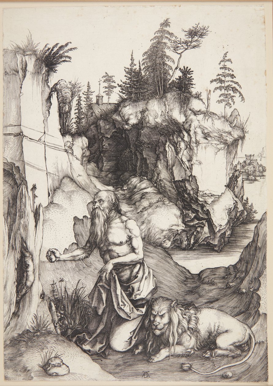 Św. Hieronim pokutnik na pustyni autorstwa Albrecht Dürer