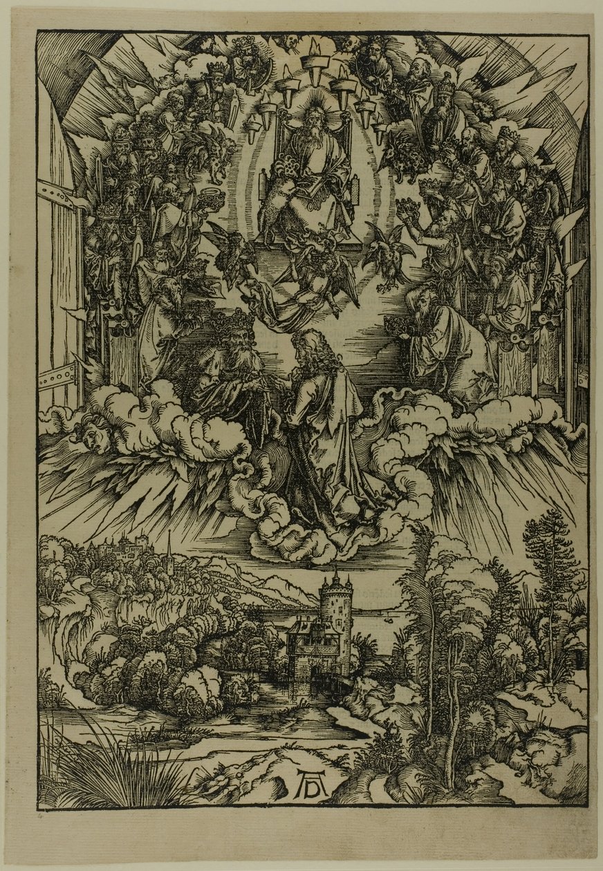 Św. Jan przed Bogiem i starszymi, z Apokalipsy autorstwa Albrecht Dürer