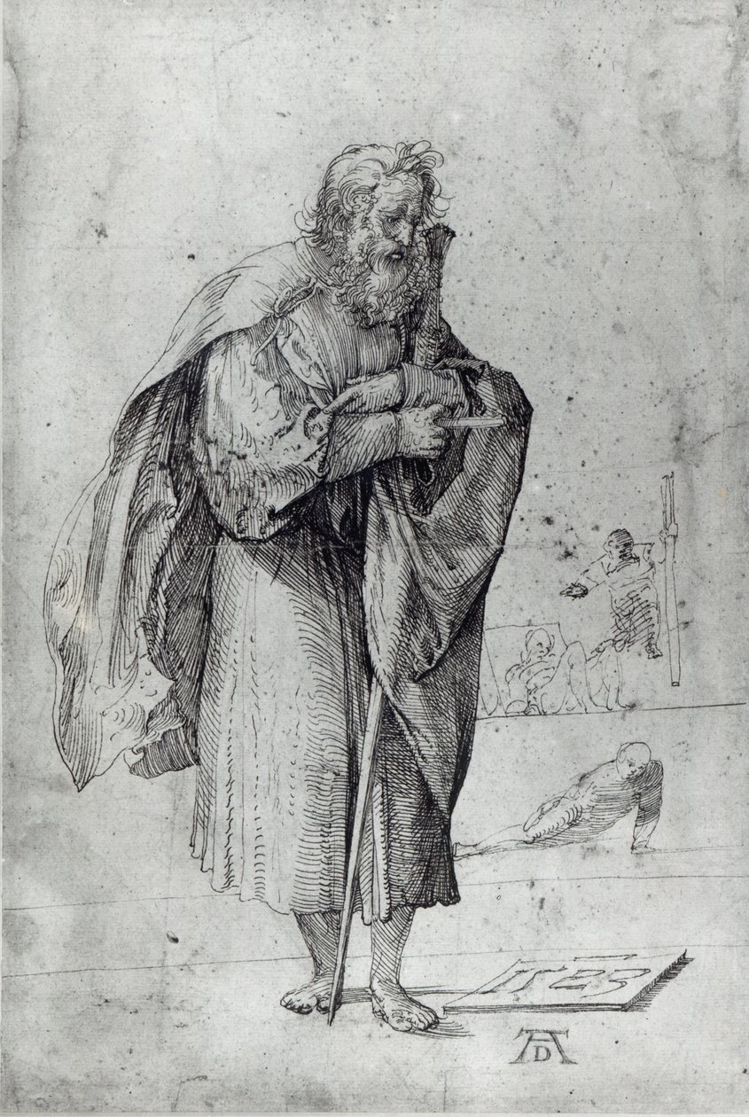 Św. Paweł, 1523 (pióro i atrament na papierze) autorstwa Albrecht Dürer