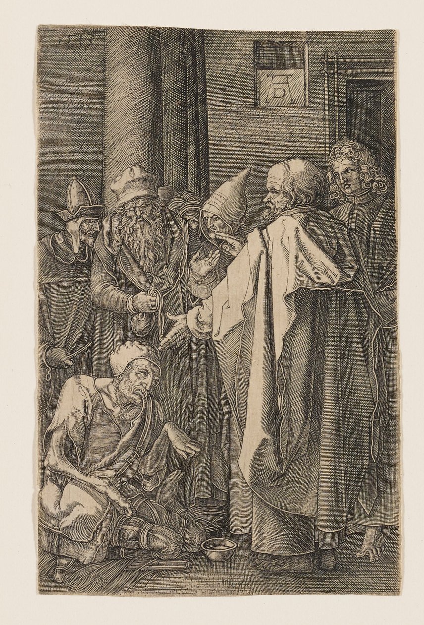 Święty Piotr i Święty Jan uzdrawiają kalekę przy bramie świątyni autorstwa Albrecht Dürer