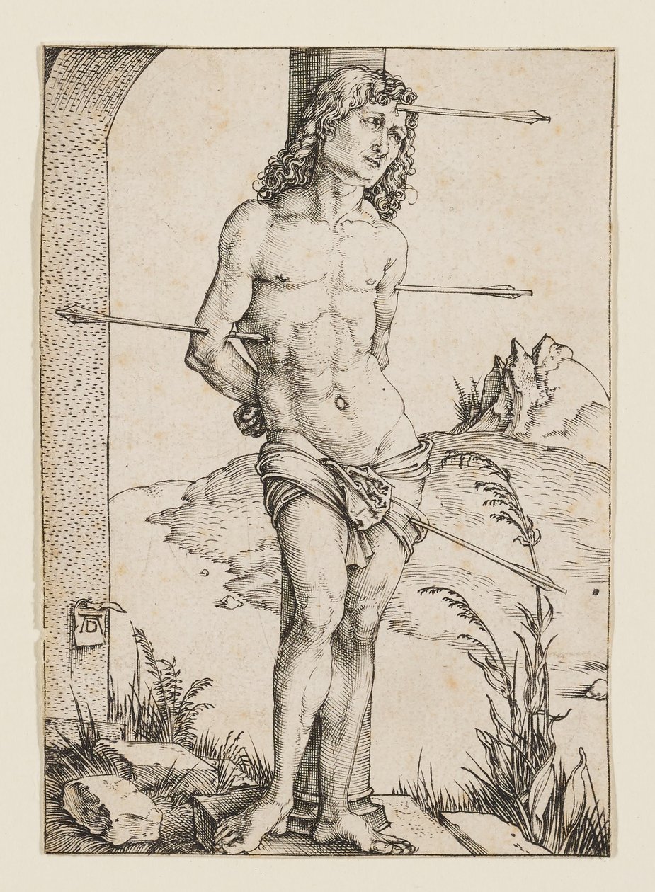 Święty Sebastian przywiązany do kolumny autorstwa Albrecht Dürer