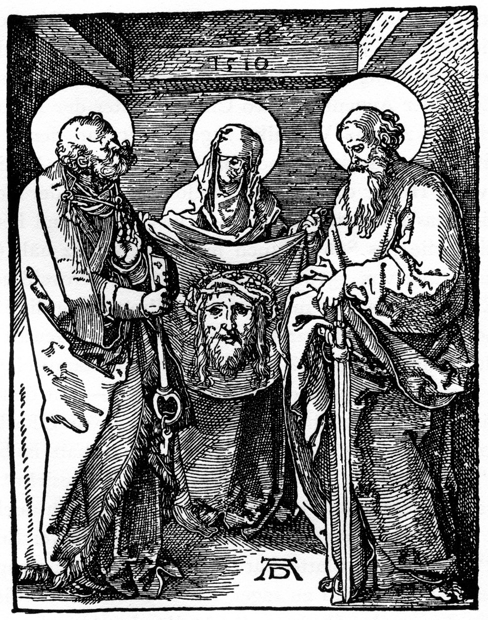 Św. Weronika z Sudarium między Św. Piotrem i Pawłem, 1510, 1936 autorstwa Albrecht Dürer