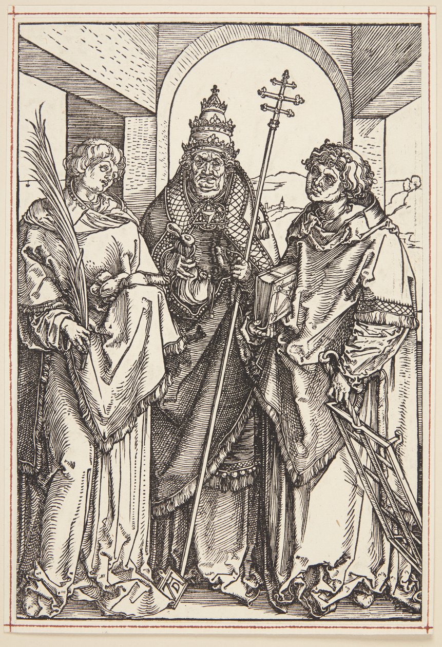 św. Lawrence, Sykstus i Stephen autorstwa Albrecht Dürer
