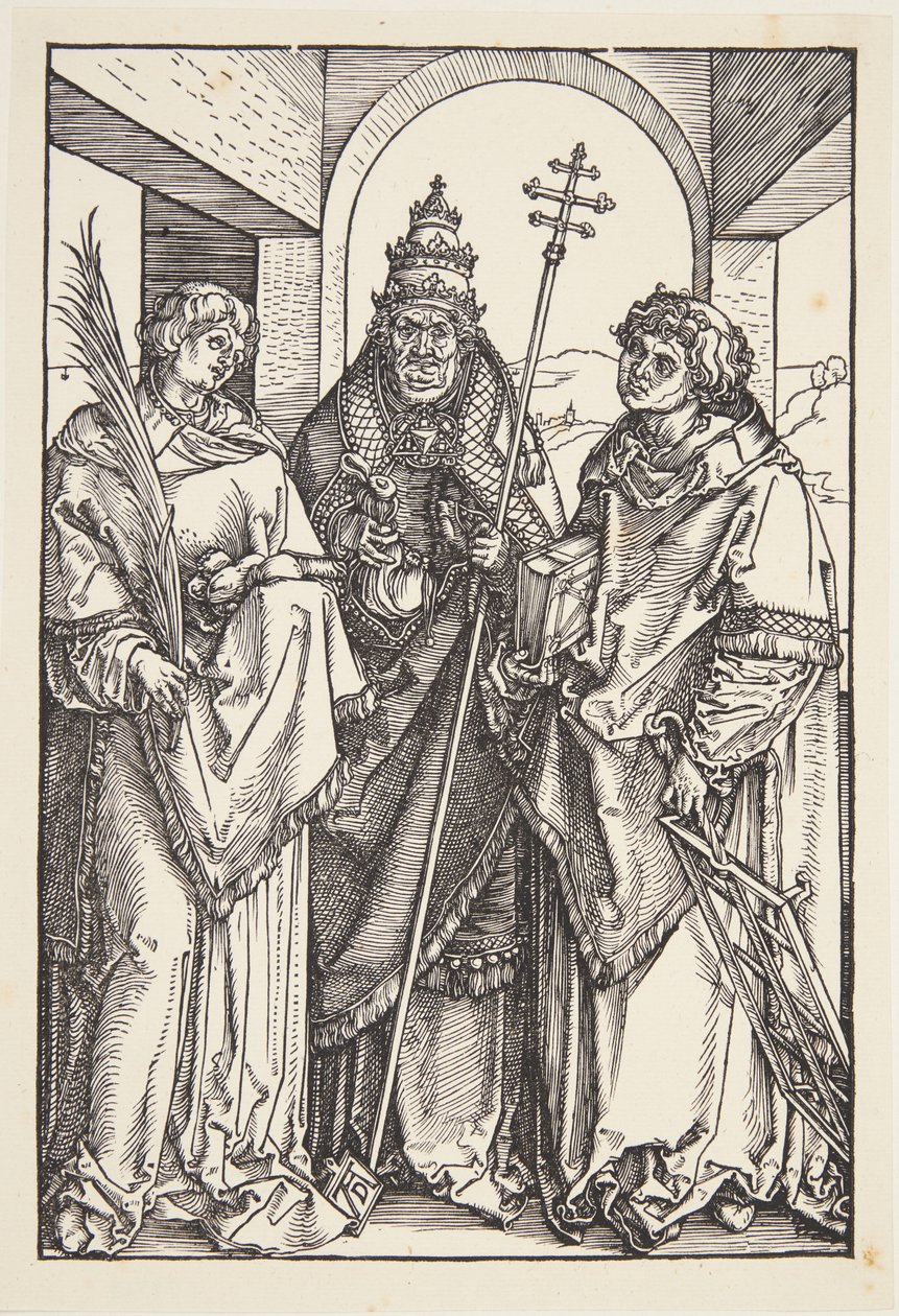 św. Lawrence, Sykstus i Stephen autorstwa Albrecht Dürer