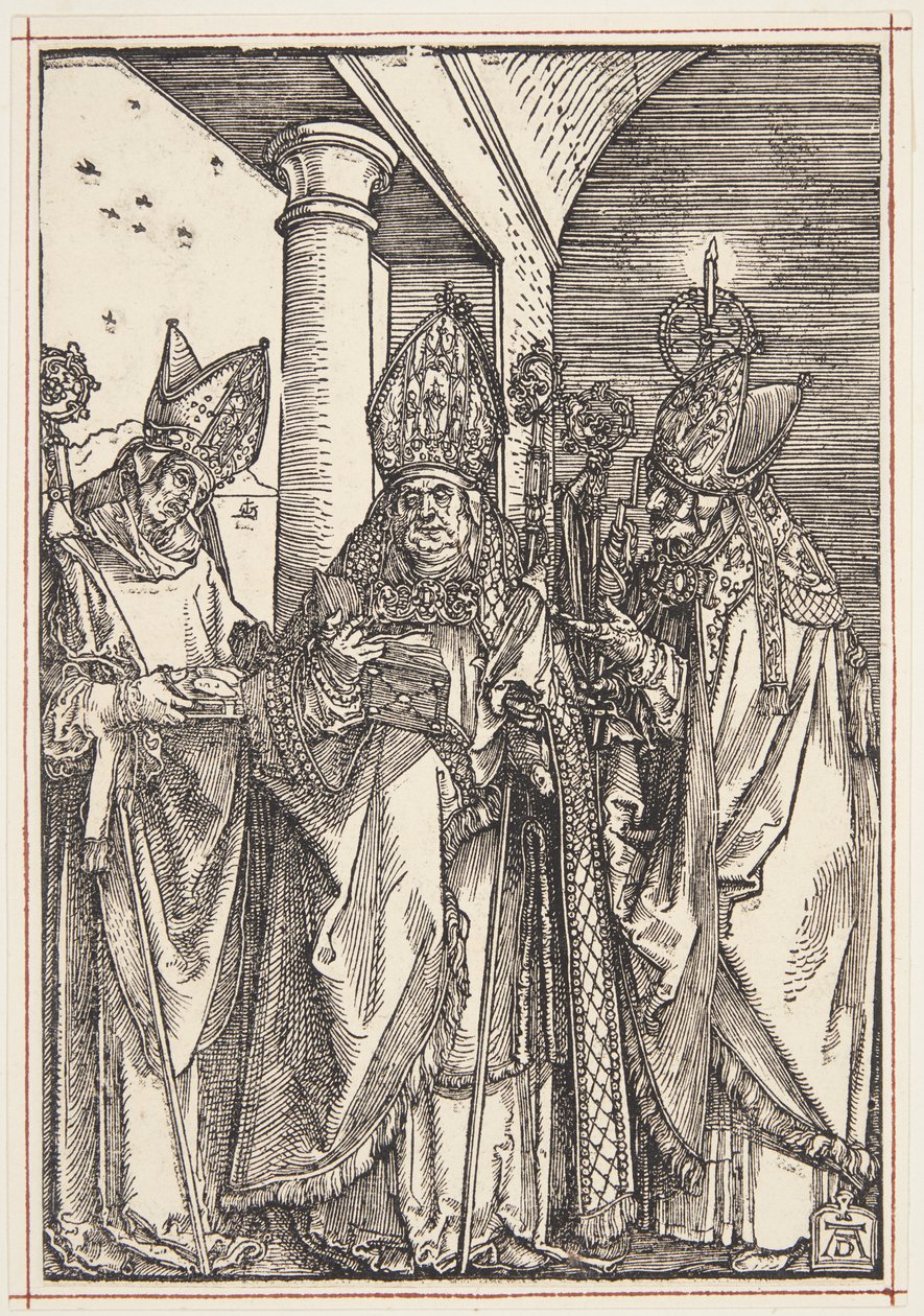 św. Mikołaj, Ulrich i Erazm autorstwa Albrecht Dürer