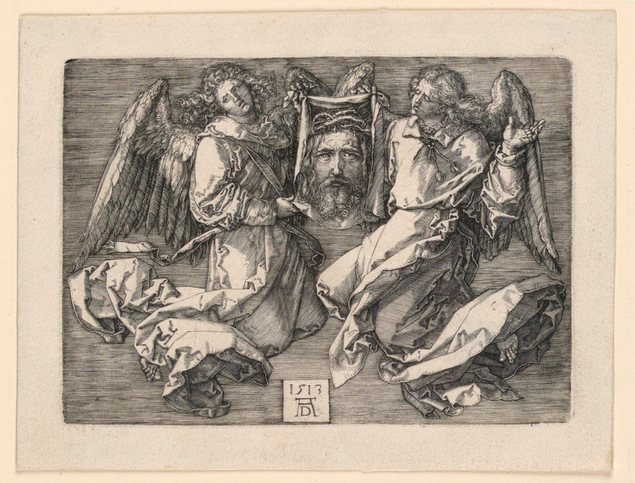 Sudarium wyświetlane przez dwa anioły autorstwa Albrecht Dürer