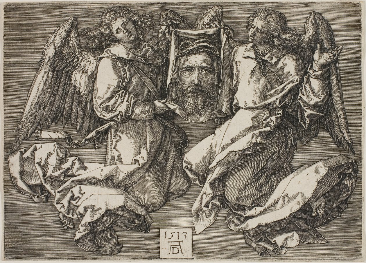 Sudarium wyświetlane przez dwa anioły autorstwa Albrecht Dürer