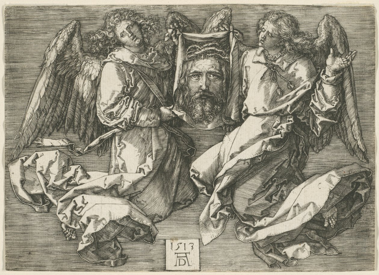 Sudarium wyświetlane przez dwa anioły autorstwa Albrecht Dürer